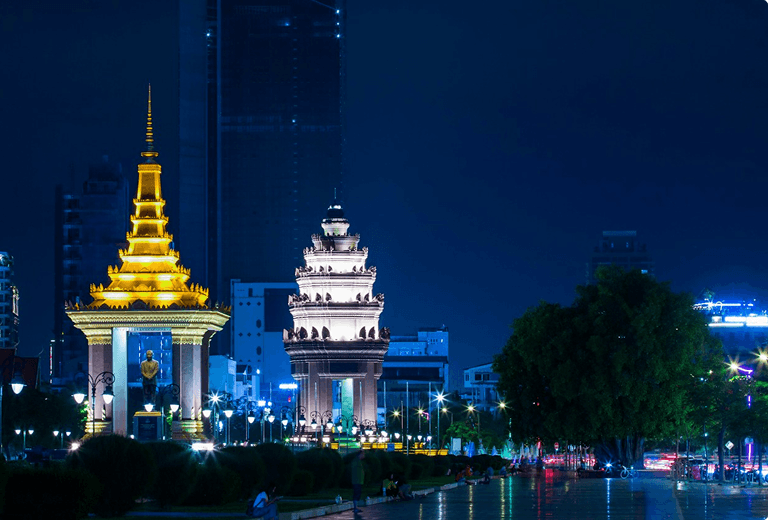 Phnom Penh skyline at night