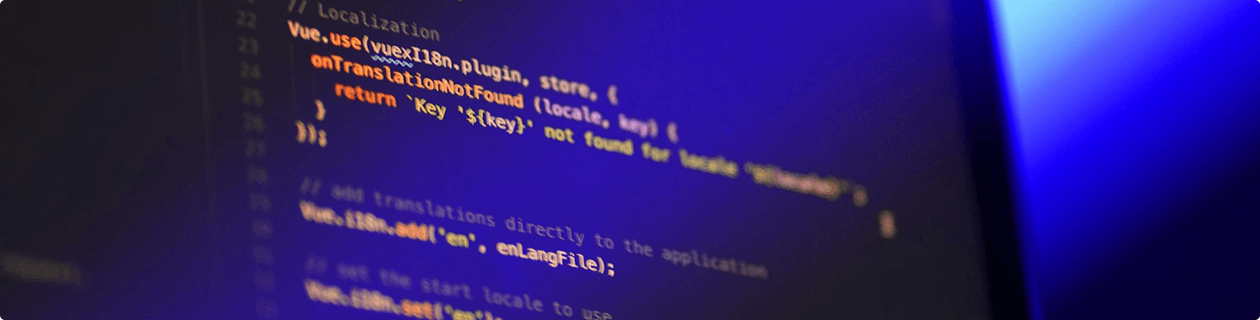 Code editor on screen